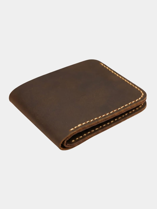 Handmade Vintage Leather Wallet - Cross & Crown