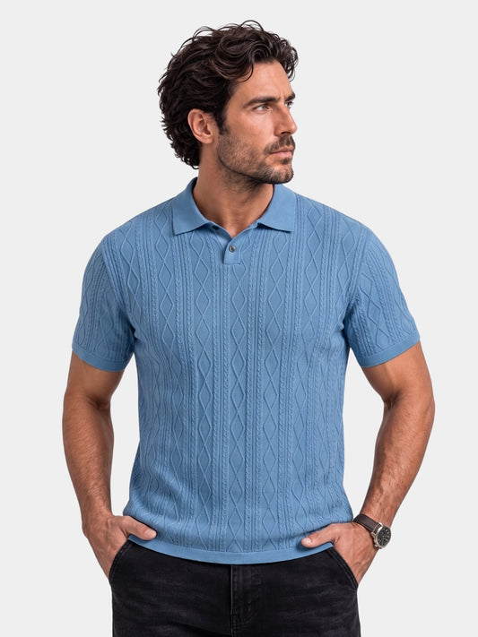Imperial Diamond Knit Polo Shirt - Cross & Crown