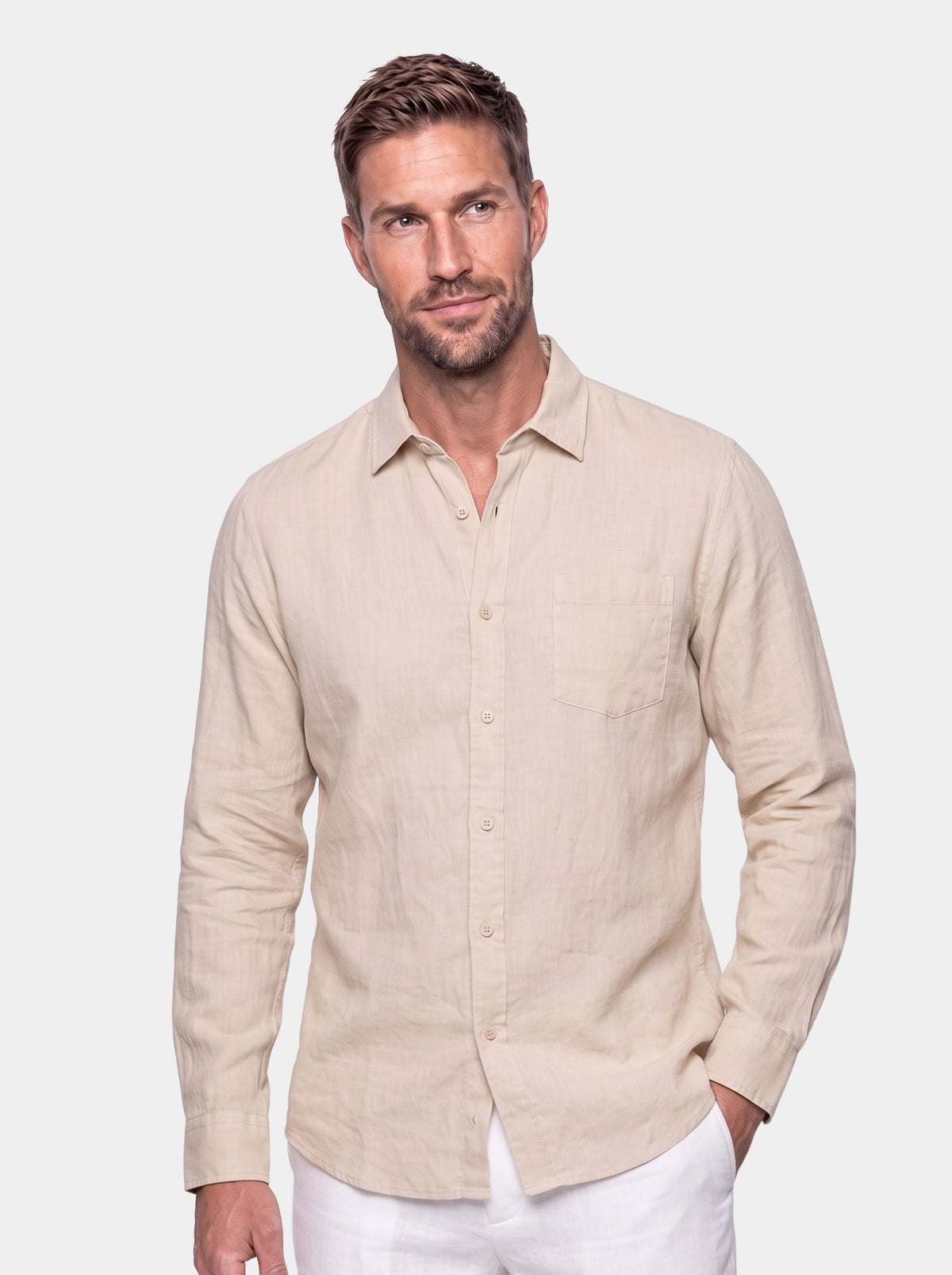 Linen Coast Shirt - Cross & Crown - front