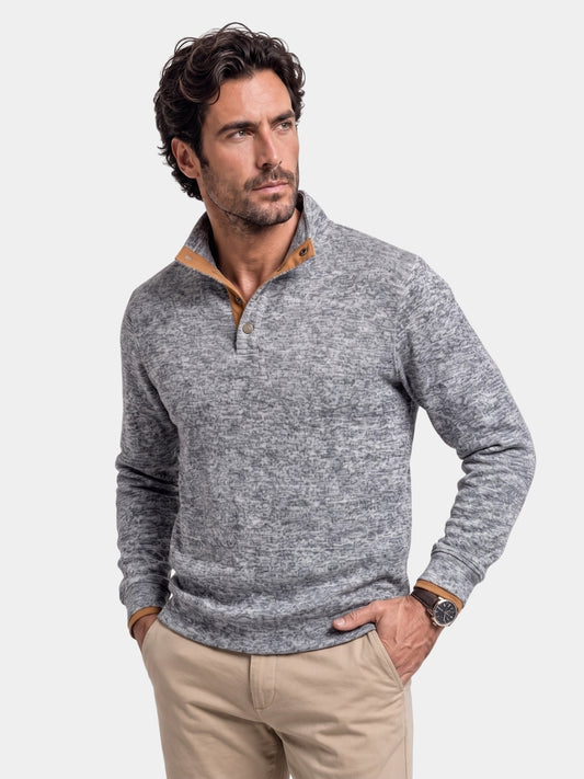 Pulôver de gola alta com cotoveleiras Heritage Lucien - Cross & Crown