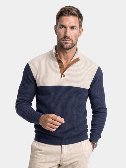 Suéter retro de pana con cuello alto - Cross & Crown