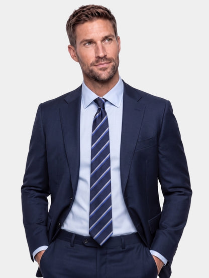 Navy Ledger Tie – Cross & Crown