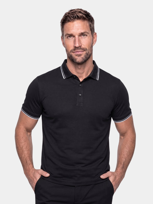 Obsidian Trim Polo – Cross & Crown