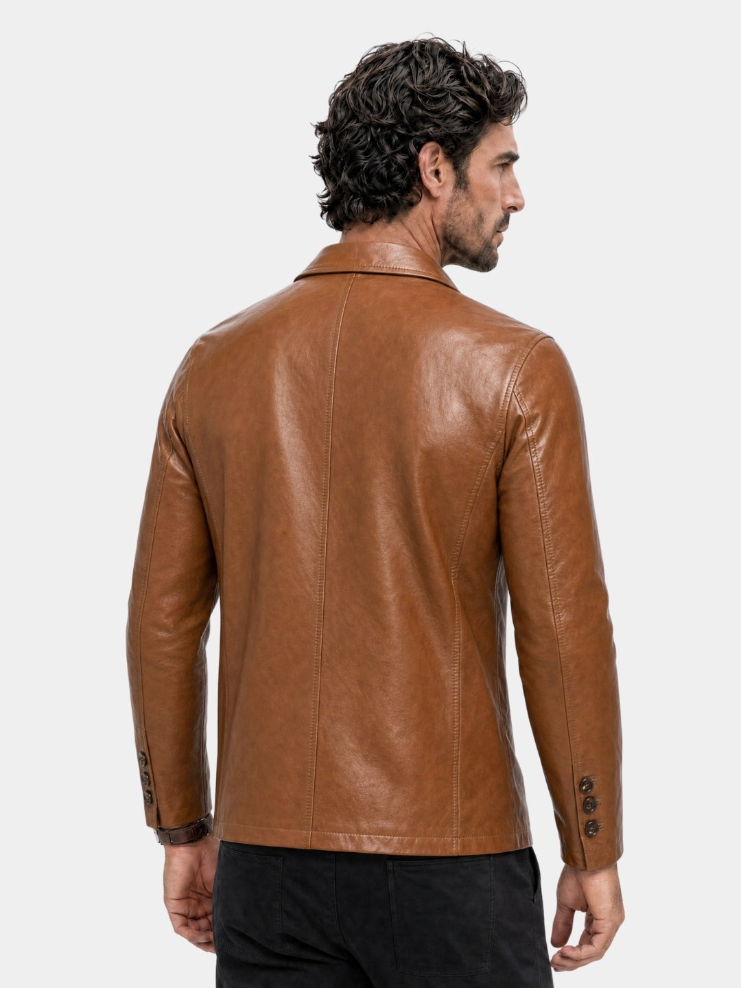 Bold Caramel Leather Jacket - Cross & Crown