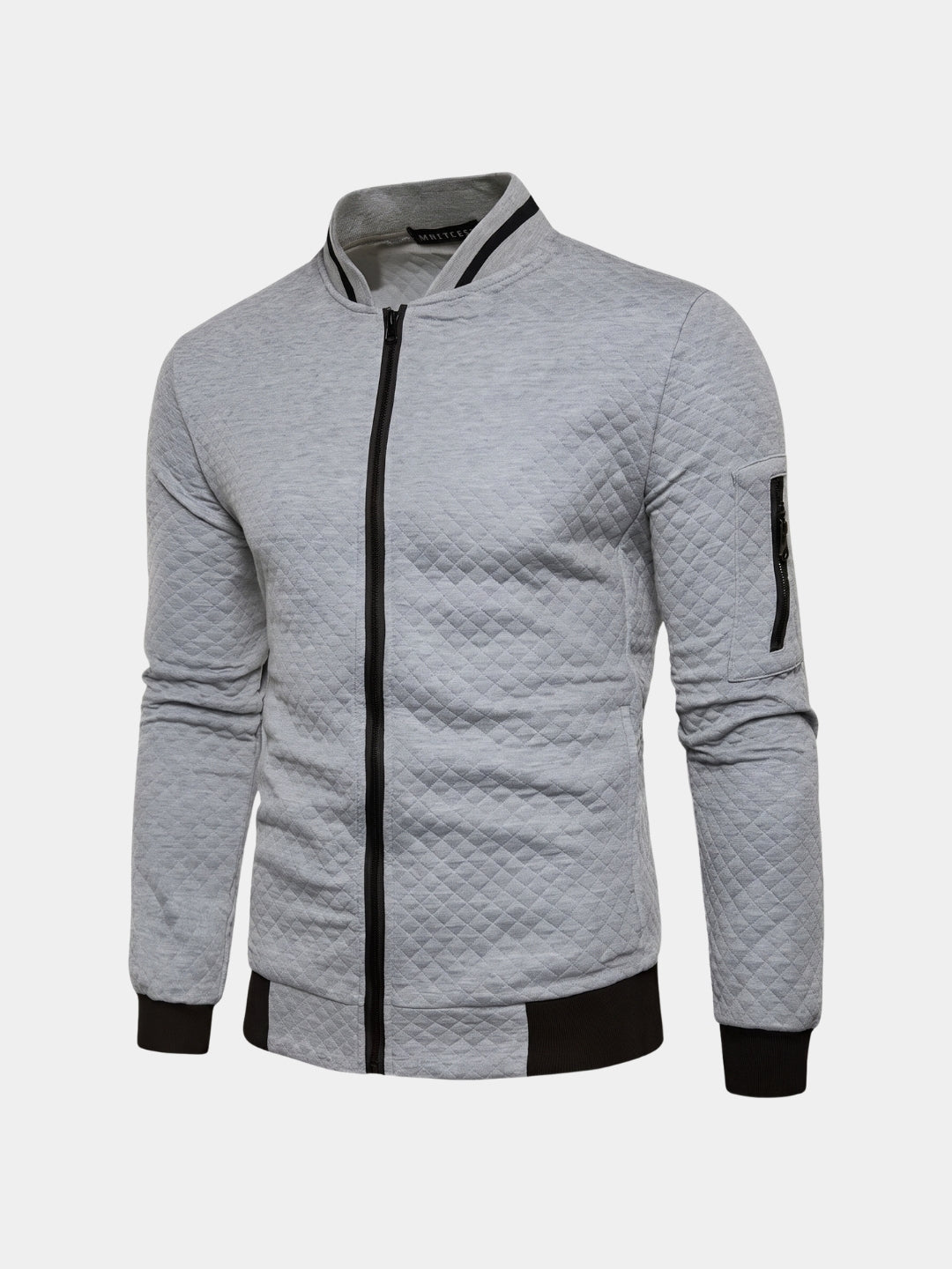 Textured Casual Bomber Jacket - Cross & Crown