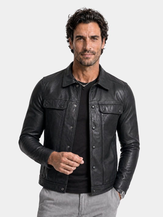 Jaqueta de couro Bronze Rebel – Cross & Crown