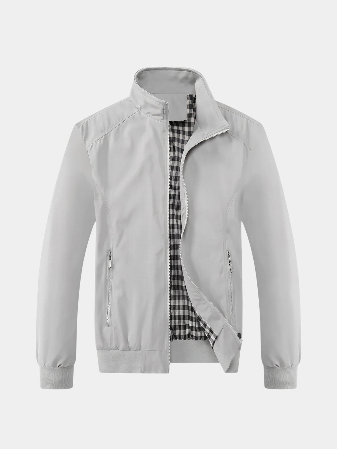 Casual Solid Bomber Jacket - Cross & Crown