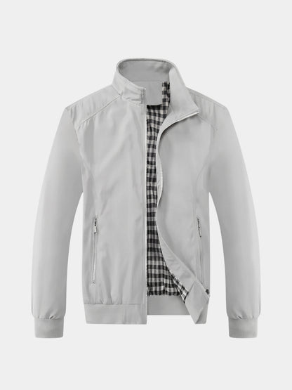 Casual Solid Bomber Jacket - Cross & Crown