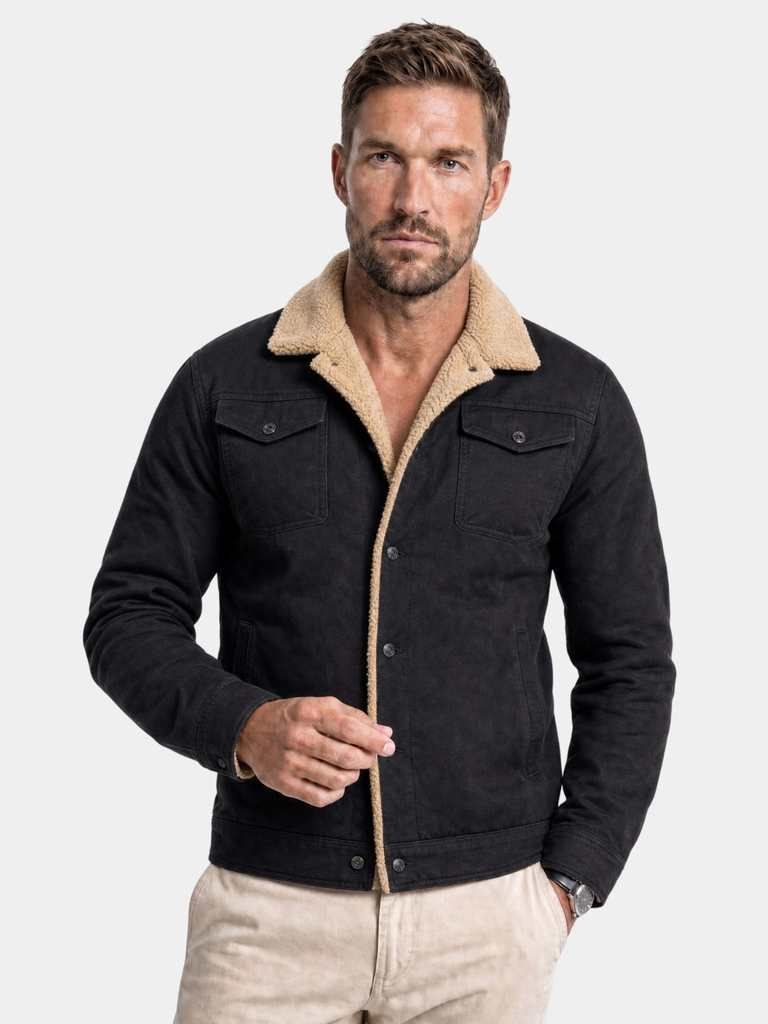 Jaqueta Bomber Vintage de Fleece - Cross & Crown