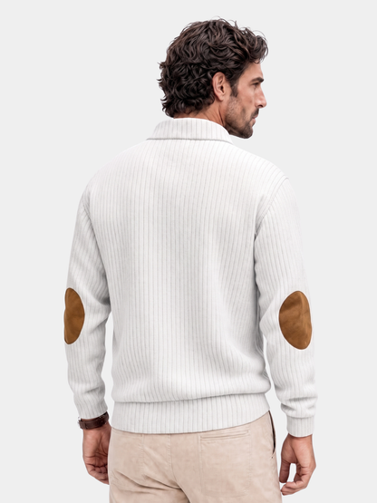 Refined High Collar Henley Sweater - Cross & Crown