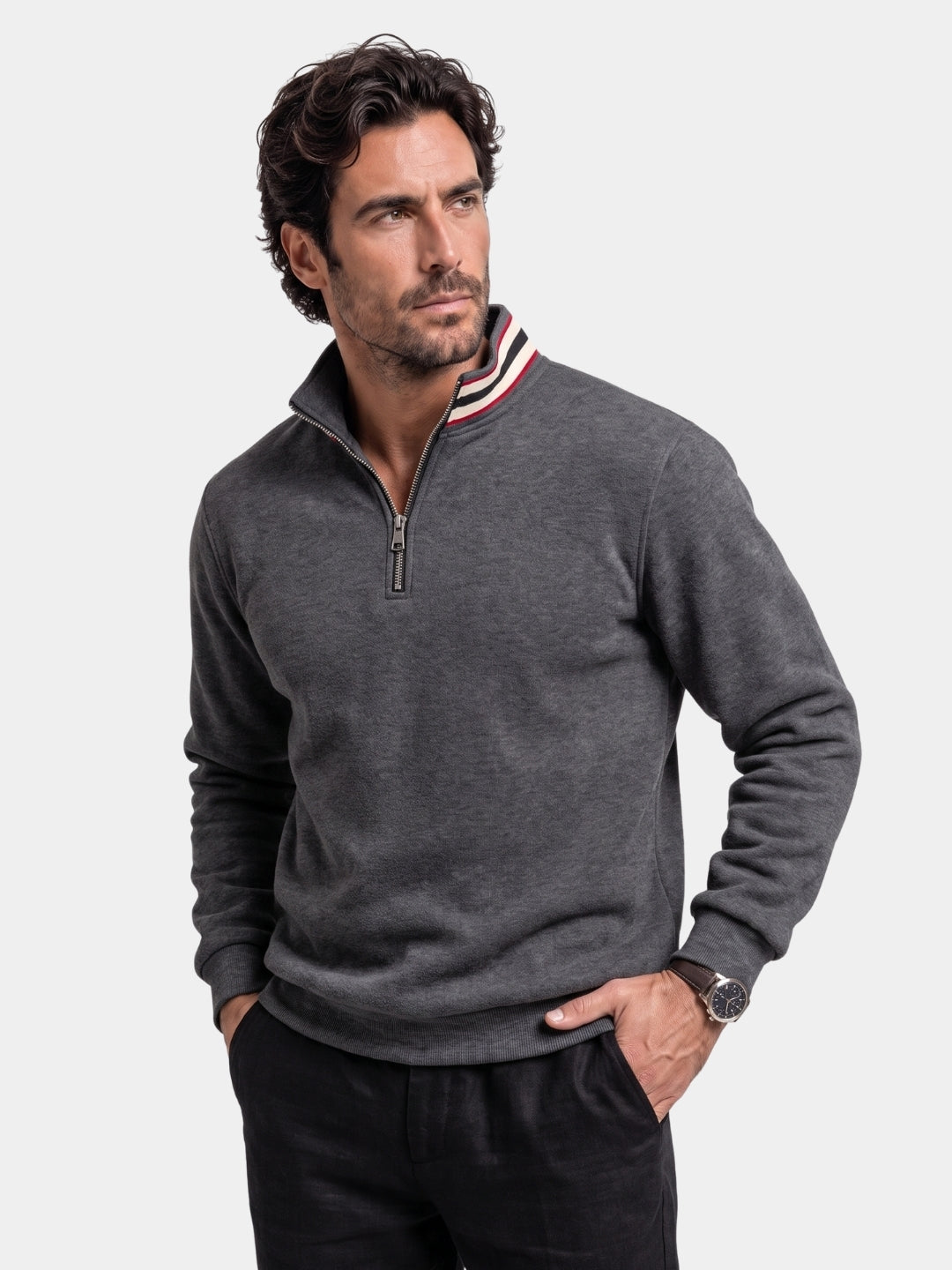 Pulôver Regent Listrado com Gola Alta - Cross & Crown
