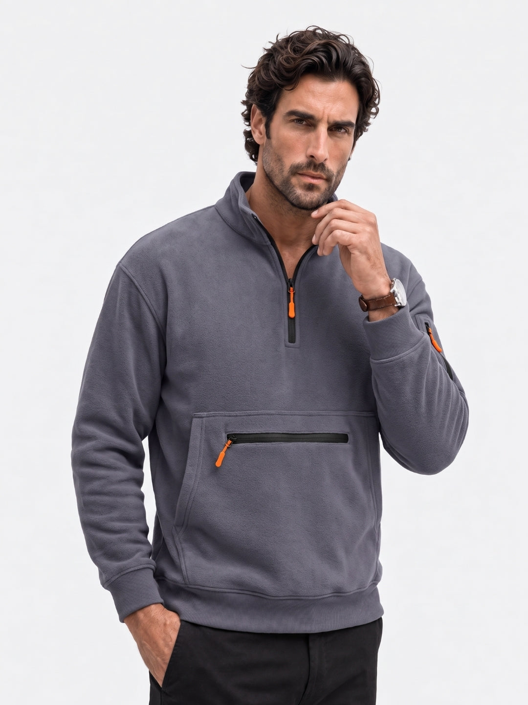 Blusa Regent Utility com Zíper de Um Quarto - Cross & Crown