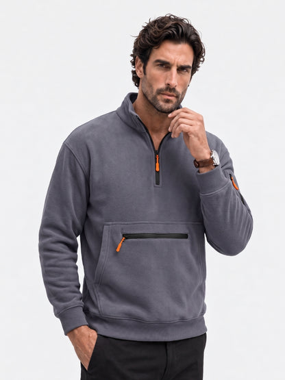 Blusa Regent Utility com Zíper de Um Quarto - Cross & Crown