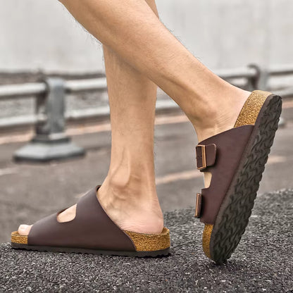 Continental Twin-Buckle Old Money Sandals - Cross & Crown