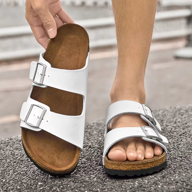 Continental Twin-Buckle Old Money Sandals - Cross & Crown