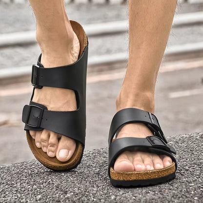 Continental Twin-Buckle Old Money Sandals - Cross & Crown