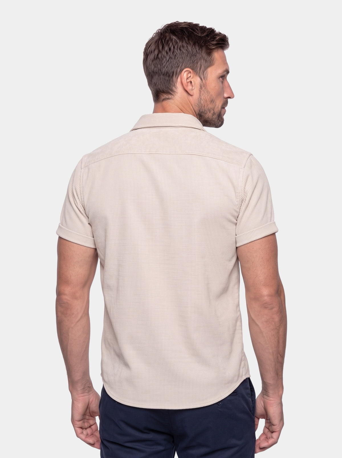 Minimalist Corduroy Shirt - Cross & Crown - back