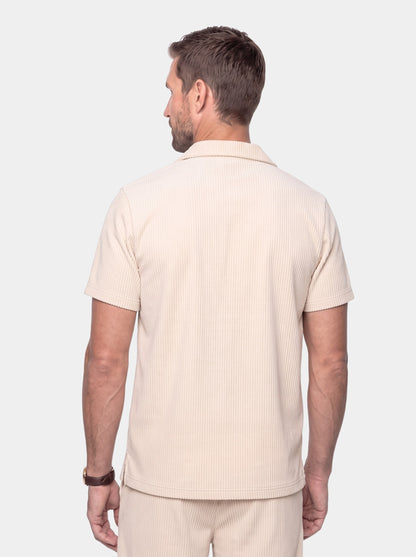 Minimalist Corduroy Set Shorts and Shirt - Cross & Crown - back