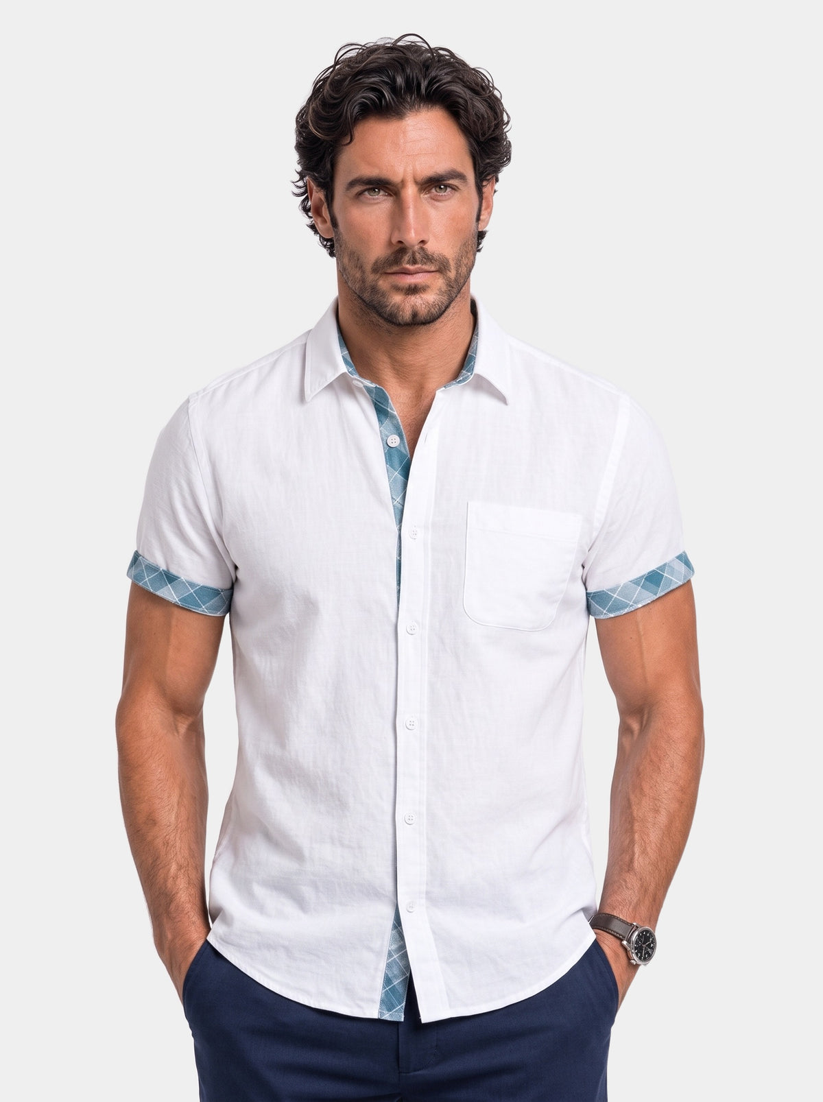 Ocean Detail Casual Shirt - Cross & Crown - front