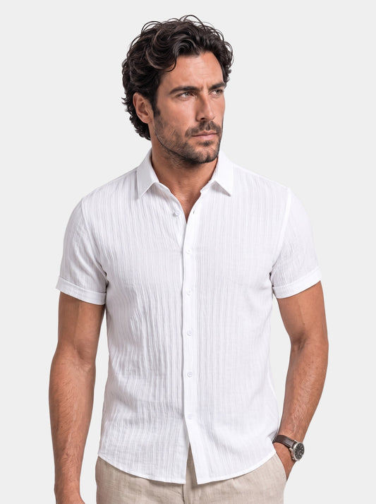 Lumière Linen Shirt - Cross & Crown - front