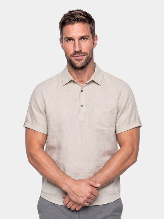 Essential Linen Shirt - Cross & Crown - front