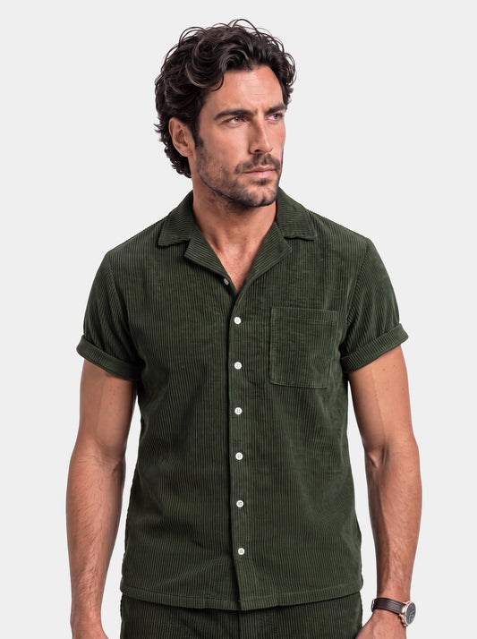 Summer Corduroy Set Shorts and Shirt - Cross & Crown - front