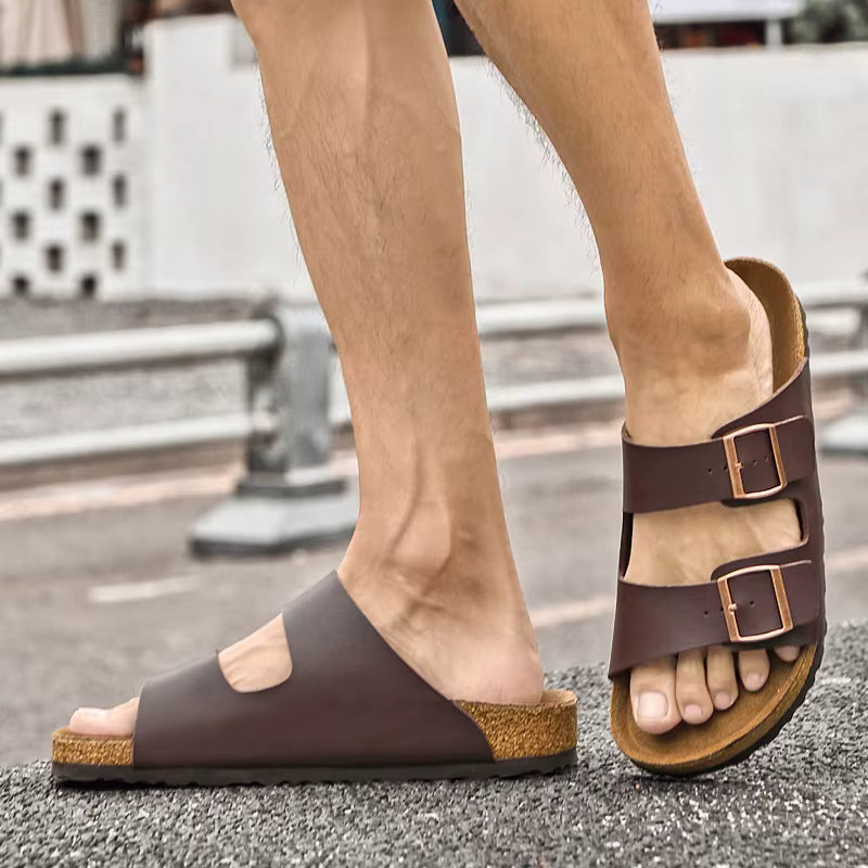 Continental Twin-Buckle Old Money Sandals - Cross & Crown