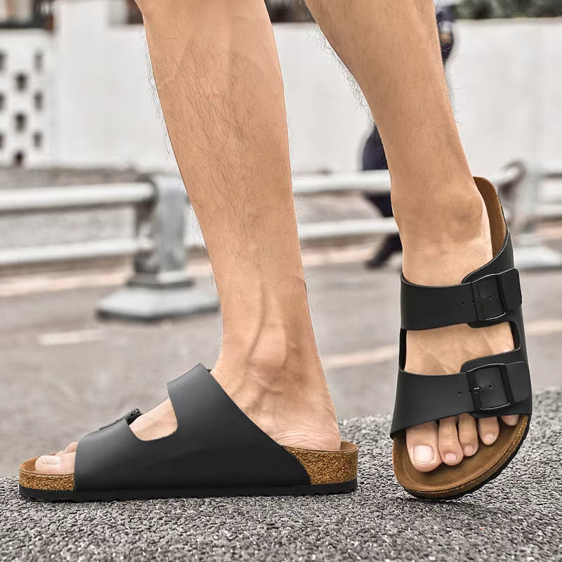Continental Twin-Buckle Old Money Sandals - Cross & Crown