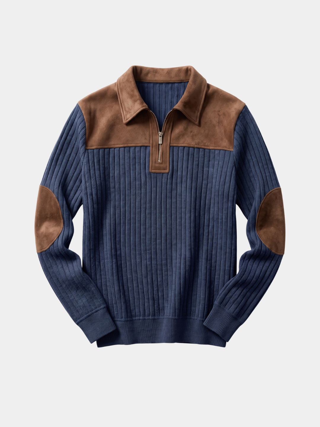 Camborne Elbow Patch Quarter Zip Pullover - Cross & Crown
