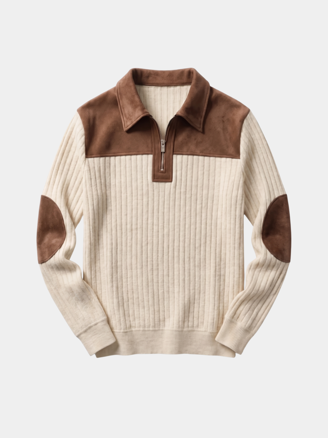 Camborne Elbow Patch Quarter Zip Pullover - Cross & Crown