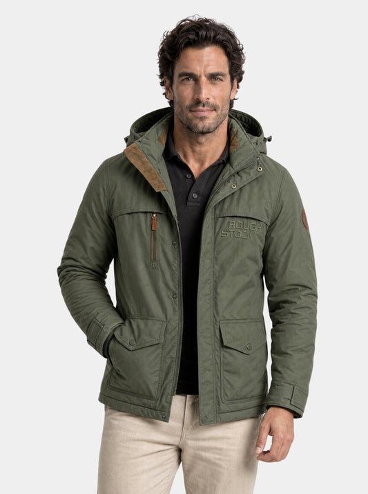 Chaqueta militar con capucha - Cross & Crown
