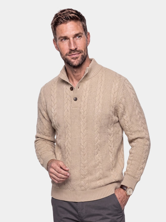 Suéter de Tricô com Gola Longa Timberline - Cross & Crown