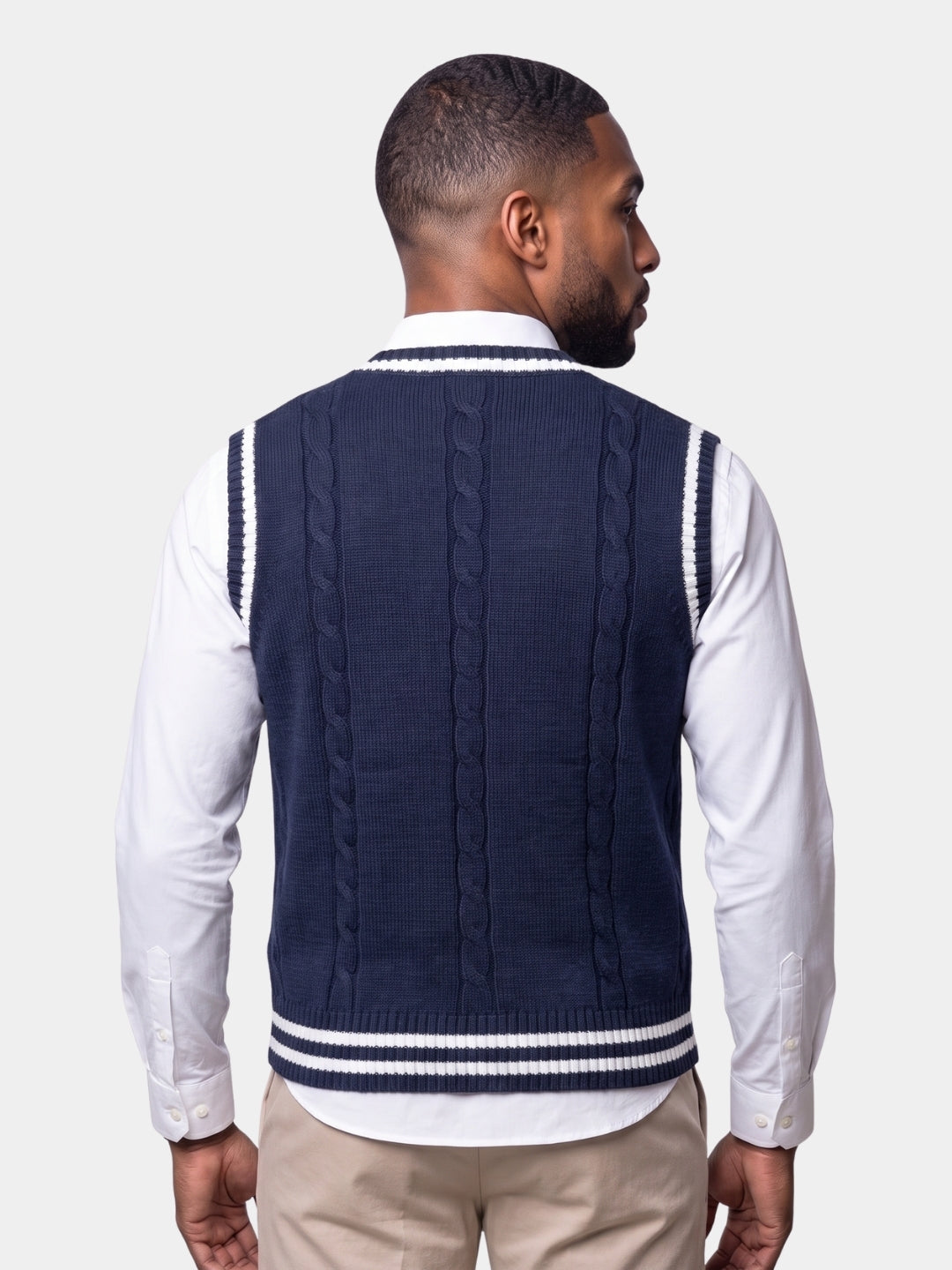 V Neck Elegant Knit Vest - Cross & Crown