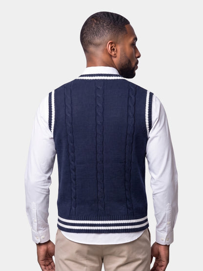V Neck Elegant Knit Vest - Cross & Crown