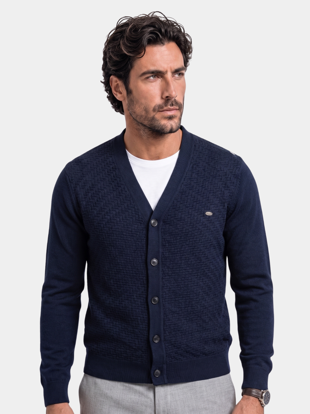 V Neck Knitwear Cardigan - Cross & Crown
