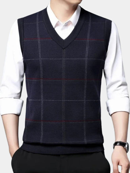 Academic Checkered Kinit Vest - Cross & Crown - Cross & Crown