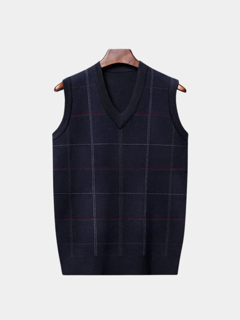 Academic Checkered Kinit Vest - Cross & Crown - Cross & Crown