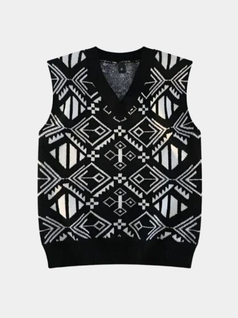 Academic Retro Knit Vest - Cross & Crown - Cross & Crown