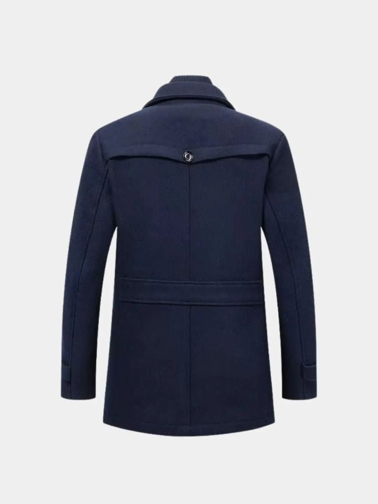 Aristocratic Black Wool Overcoat - Cross & Crown - Cross & Crown