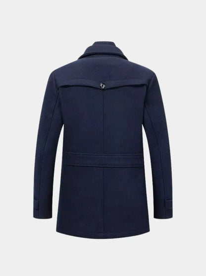 Aristocratic Black Wool Overcoat - Cross & Crown - Cross & Crown