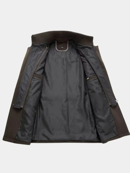 Aristocratic Black Wool Overcoat - Cross & Crown - Cross & Crown