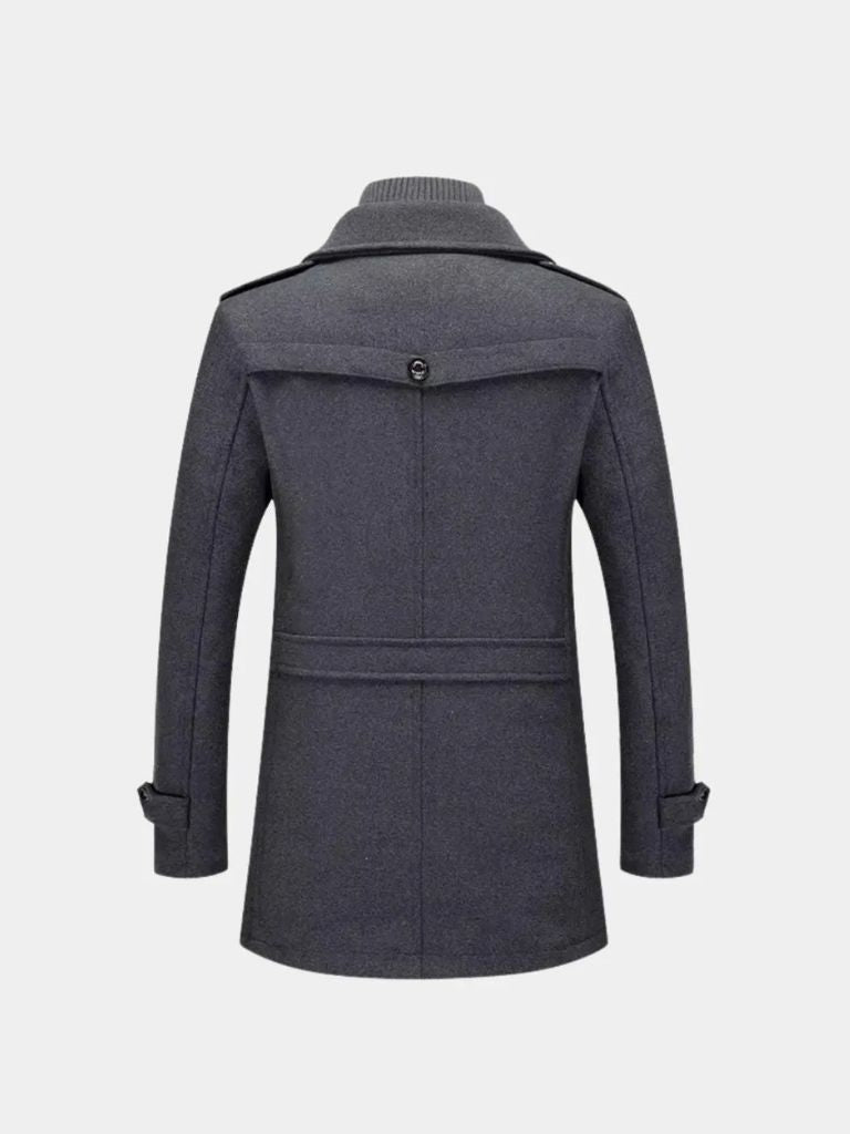 Aristocratic Black Wool Overcoat - Cross & Crown - Cross & Crown