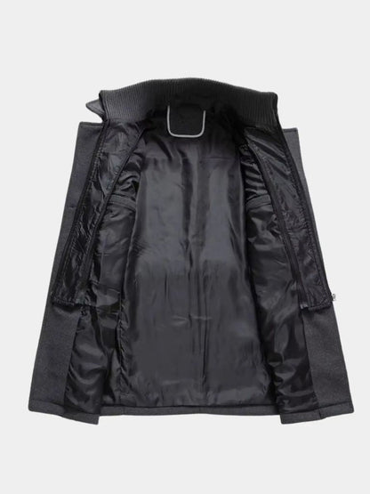 Aristocratic Black Wool Overcoat - Cross & Crown - Cross & Crown