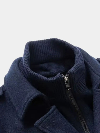 Aristocratic Black Wool Overcoat - Cross & Crown - Cross & Crown