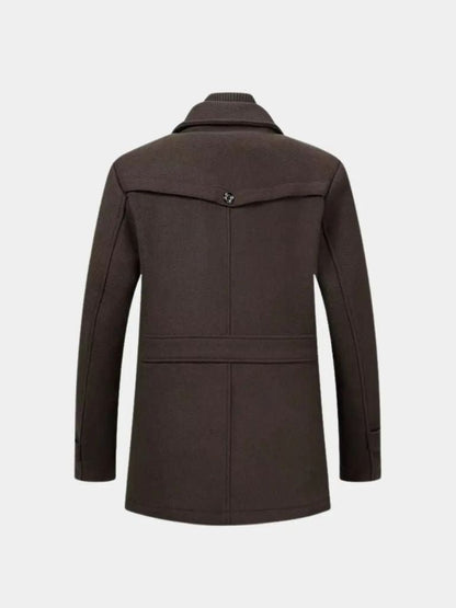 Aristocratic Black Wool Overcoat - Cross & Crown - Cross & Crown