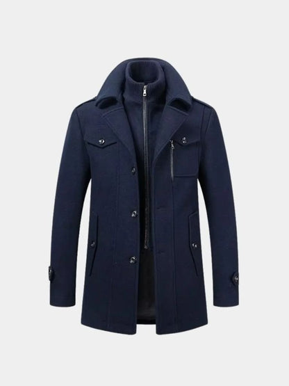 Aristocratic Black Wool Overcoat - Cross & Crown - Cross & Crown