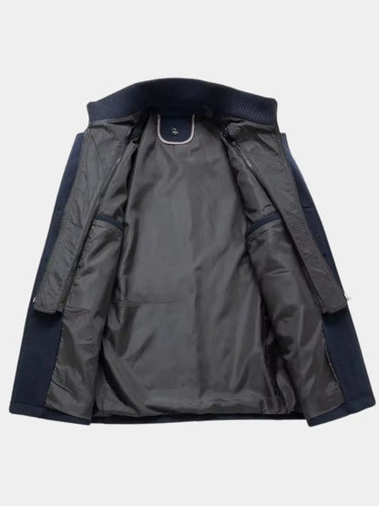 Aristocratic Black Wool Overcoat - Cross & Crown - Cross & Crown