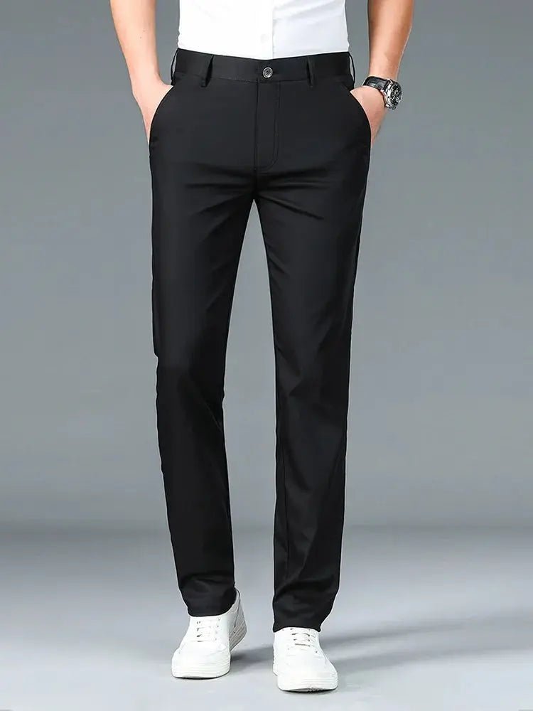 Bamboo Fiber Minimalist Straight Trousers - Cross & Crown - Cross & Crown