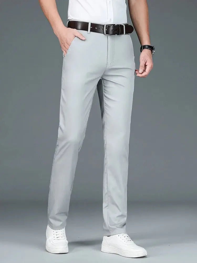 Bamboo Fiber Minimalist Straight Trousers - Cross & Crown - Cross & Crown