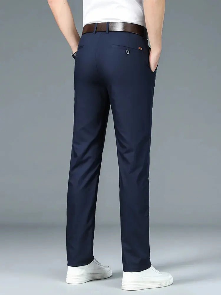 Bamboo Fiber Minimalist Straight Trousers - Cross & Crown - Cross & Crown